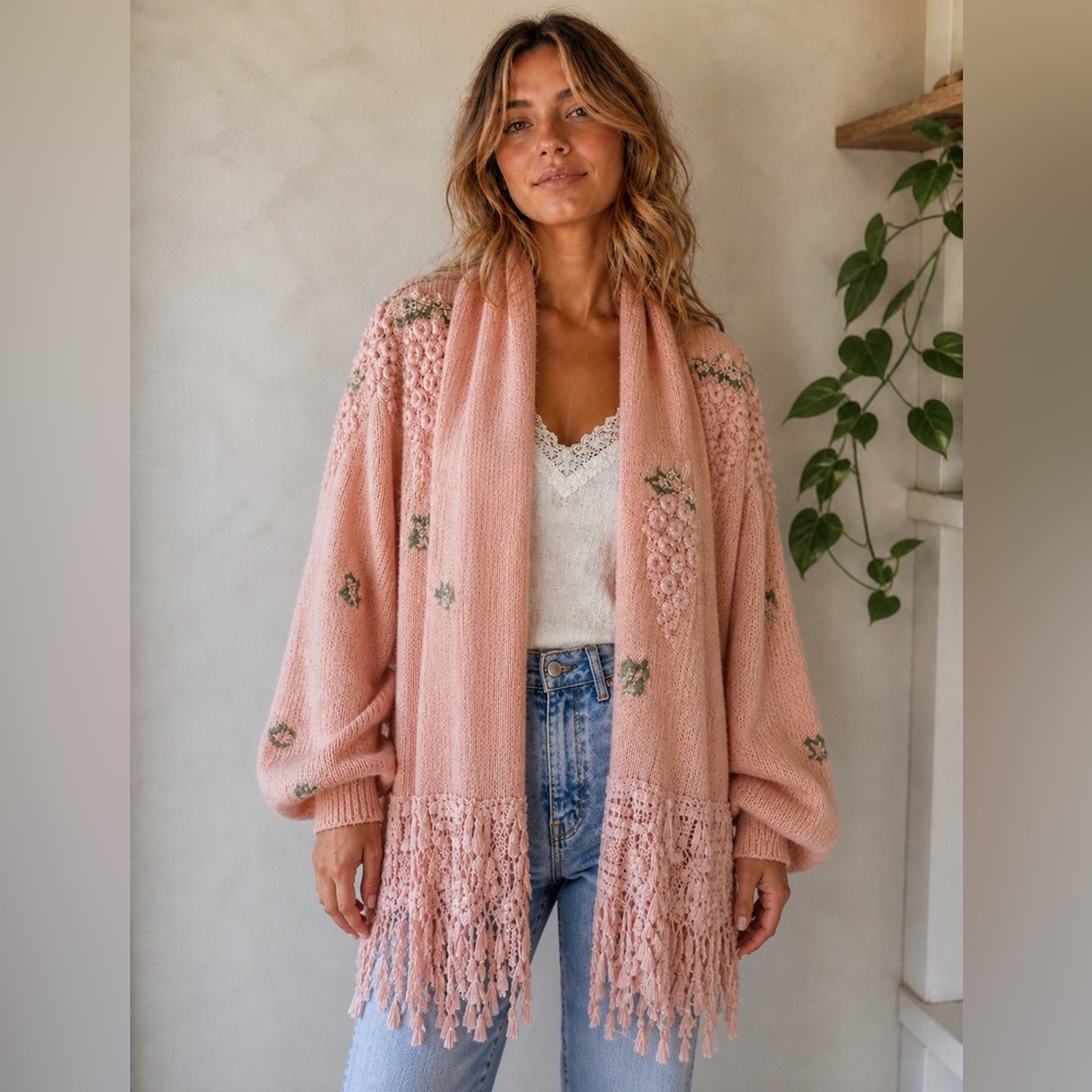 No Bell Vintage embellished cardigan coat size medium